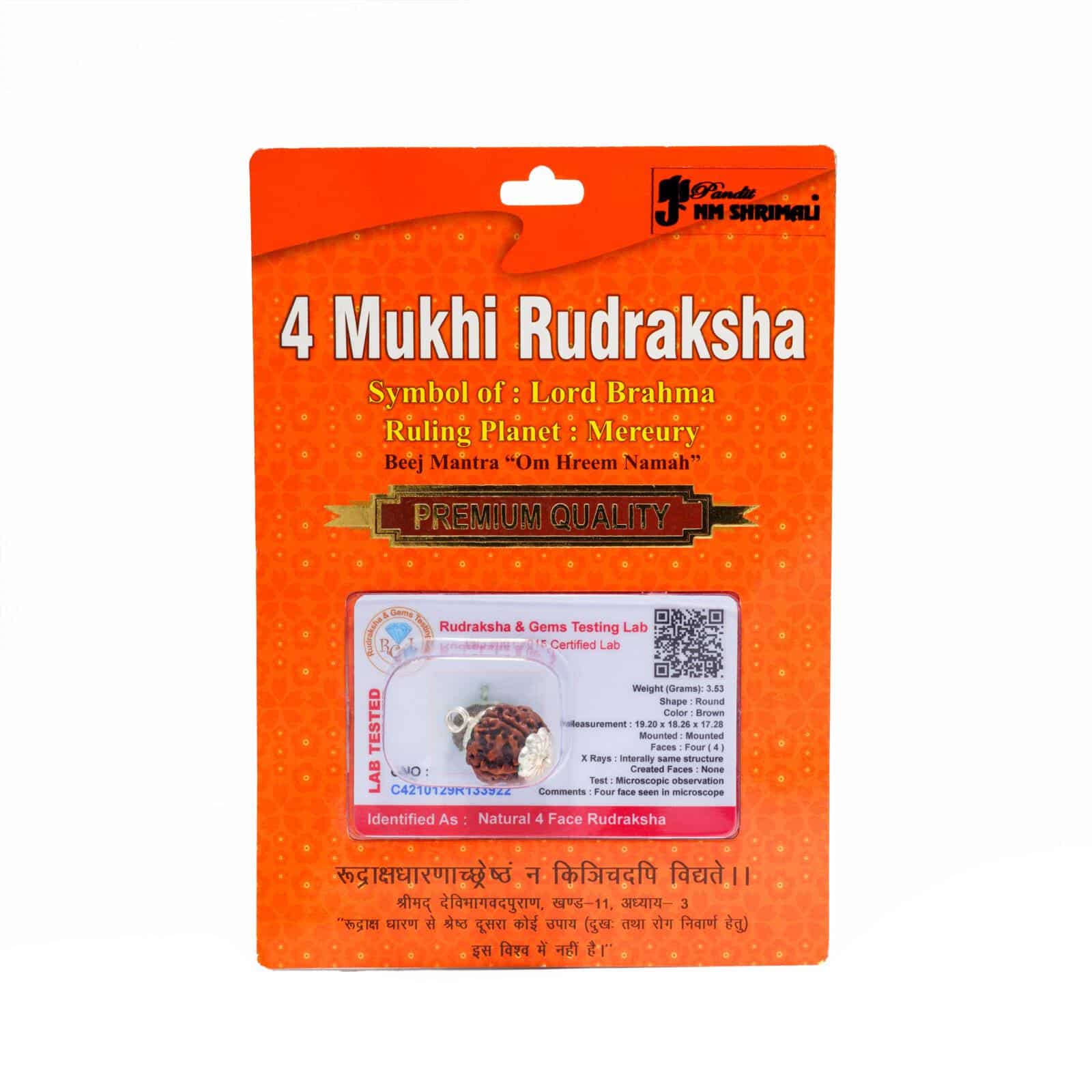 4 Mukhi Rudraksha 100% Certified