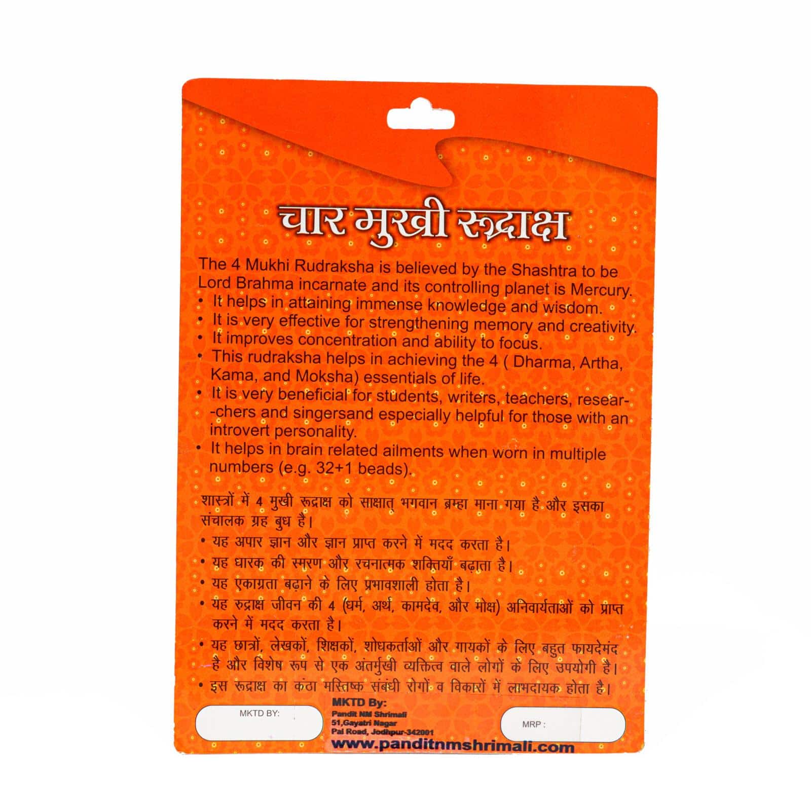 4 Mukhi Rudraksha 100% Certified thumbnail 2