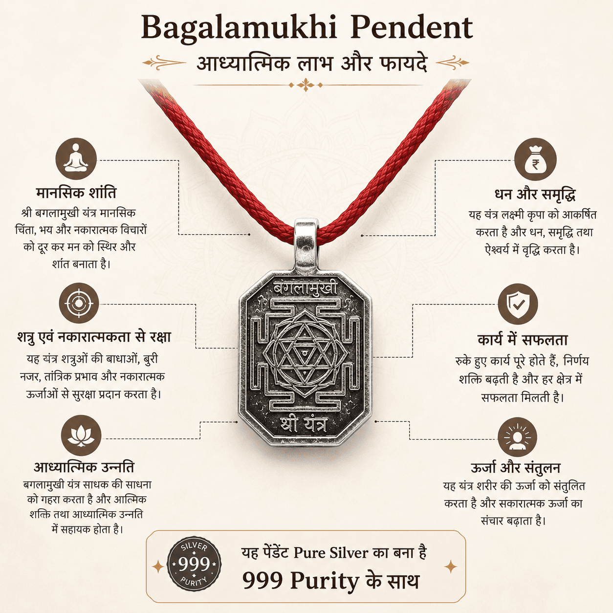 Bagalamukhi Yantra Pendant thumbnail 4