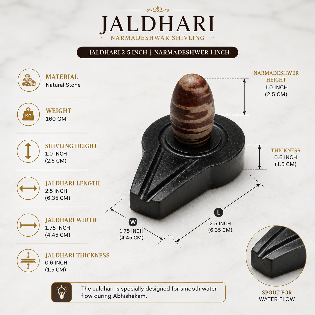 Jaldhari 2.5 Inch with Narmadeshwar 1 Inch thumbnail 2