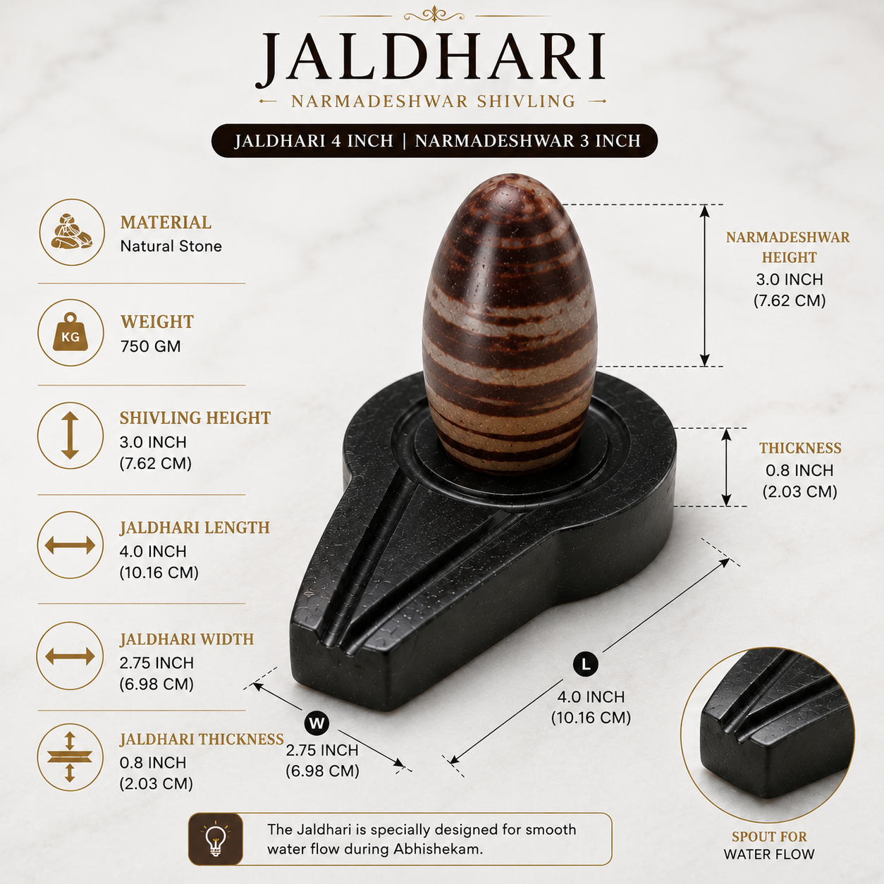 Jaldhari 4 Inch with Narmadeshwar 3 Inch thumbnail 2