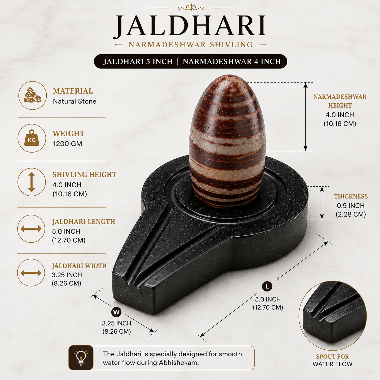 Jaldhari 5 Inch with Narmadeshwar 4 Inch