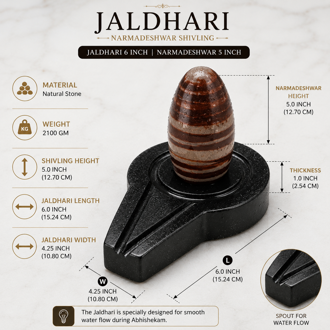 Jaldhari 6 Inch with Narmadeshwar 5 Inch thumbnail 3
