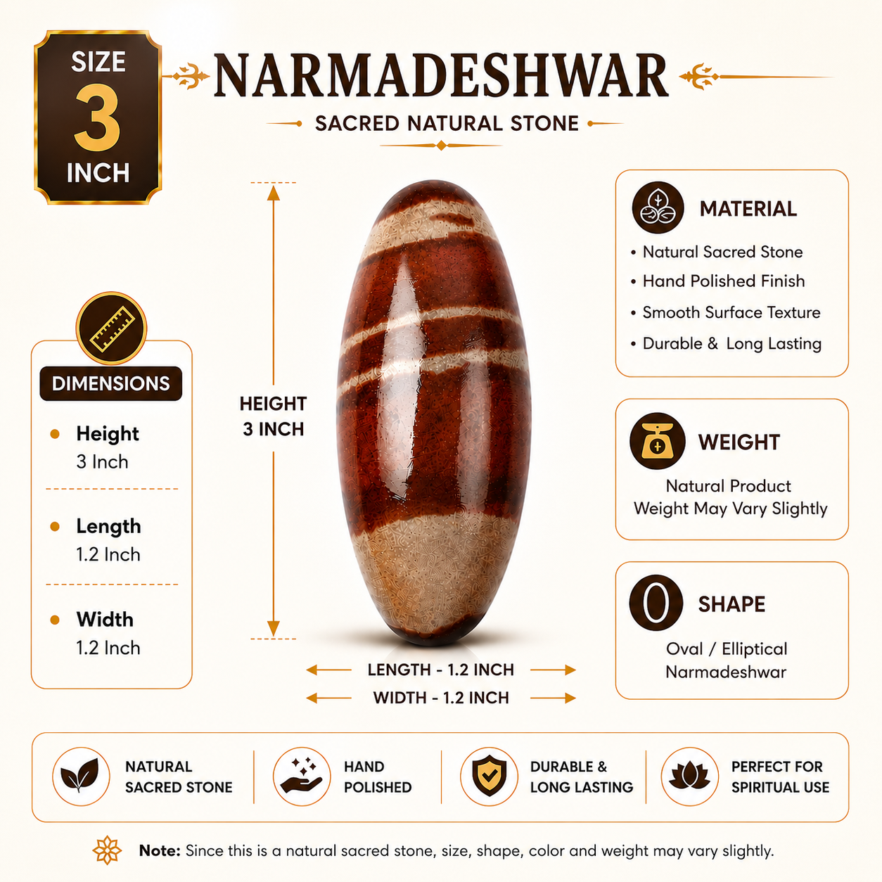 Narmadeshwar Shivling 3 Inch