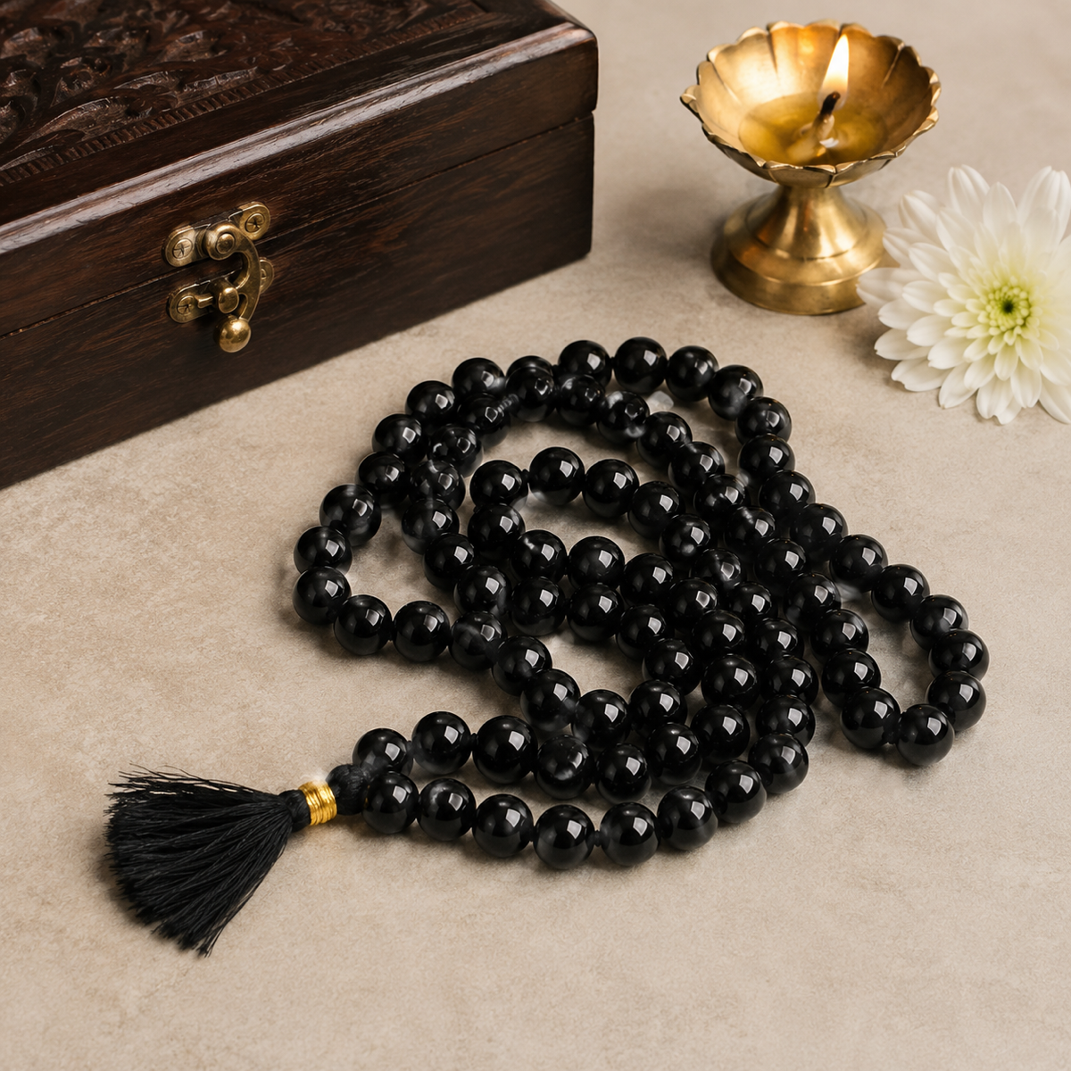 Black Hakik (Agate) Mala