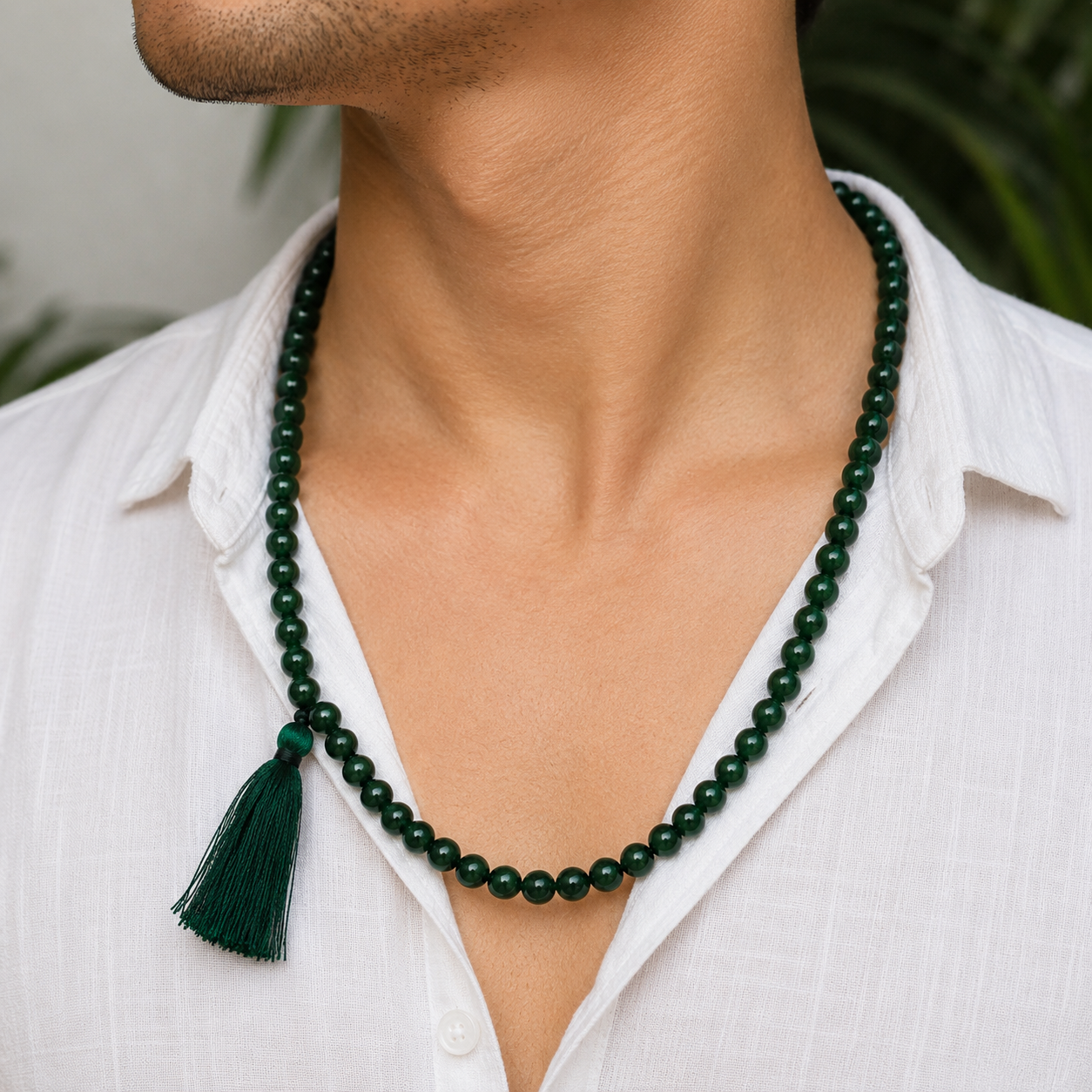 Green Hakik (Agate) Mala