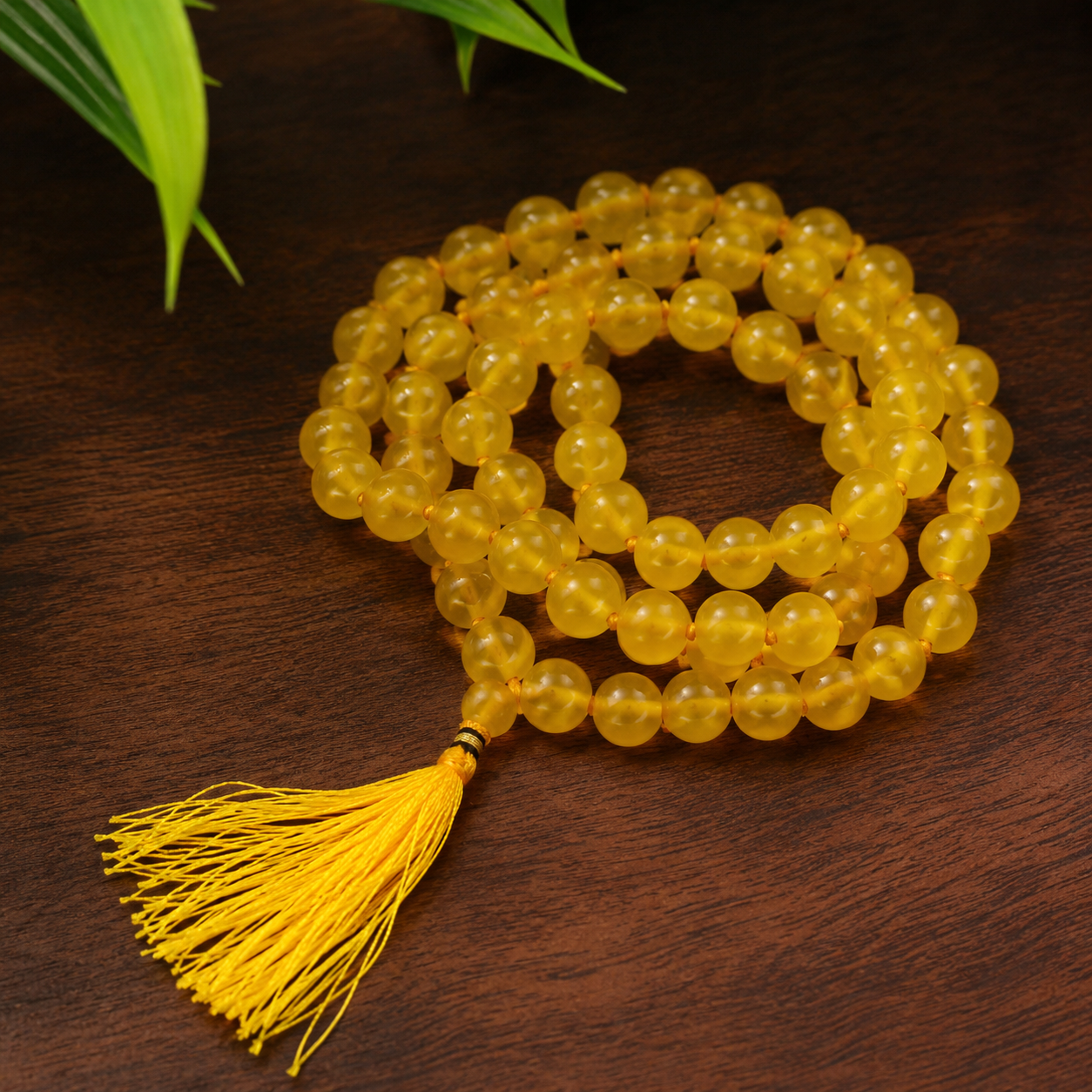 Yellow Hakik (Agate) Mala