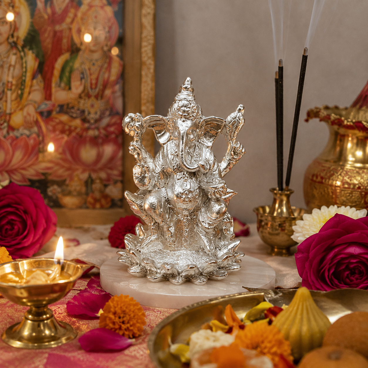 Parad Ganesh on Lotus