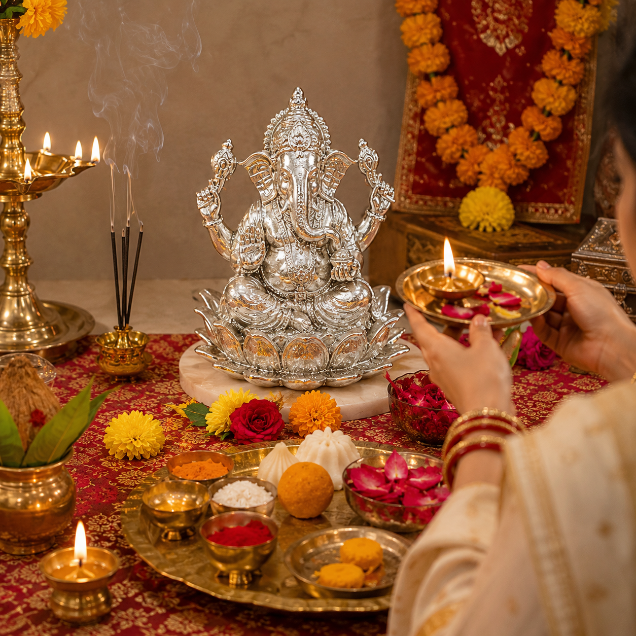 Parad Ganesh on Lotus thumbnail 3