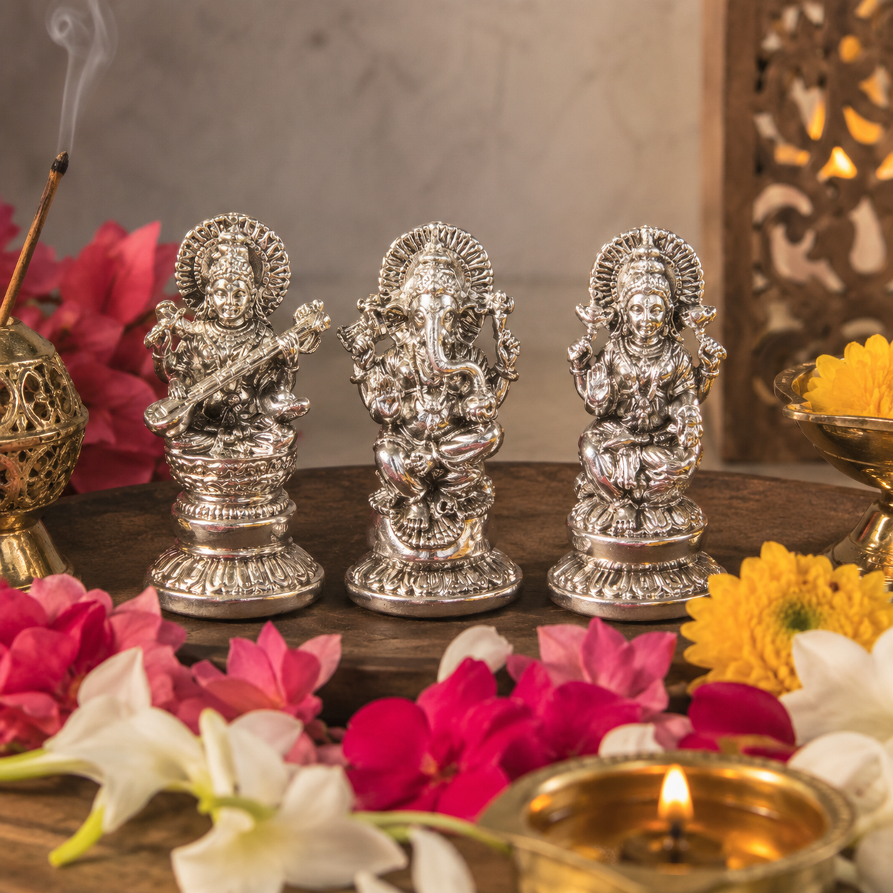 Parad Laxmi Ganesh Saraswati Combo