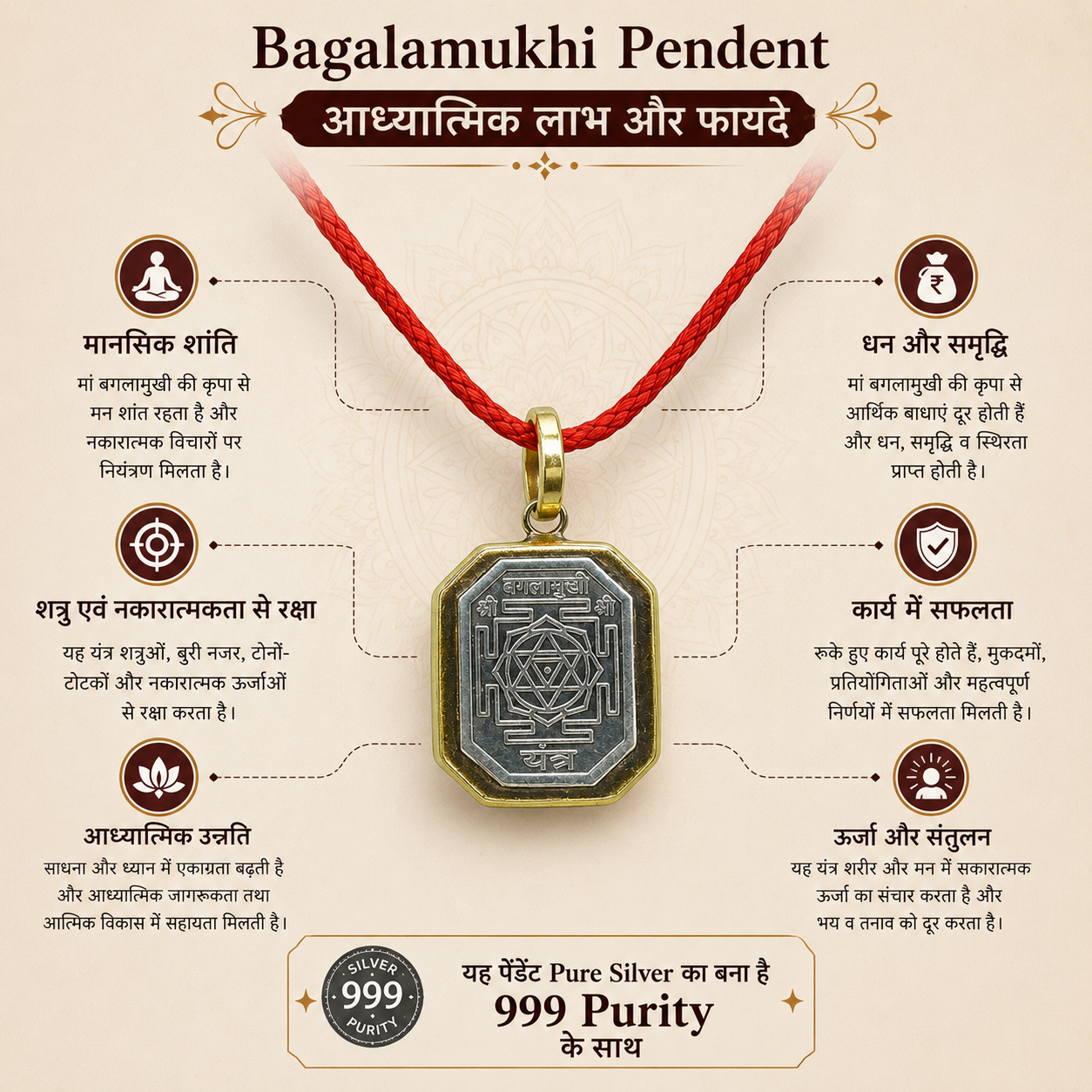 Bagalamukhi Dibbi (Box) Yantra Pendant thumbnail 4