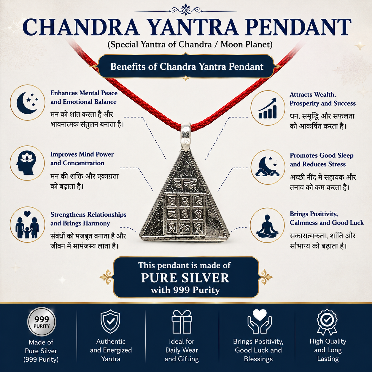 Chandra Yantra Pendant thumbnail 4