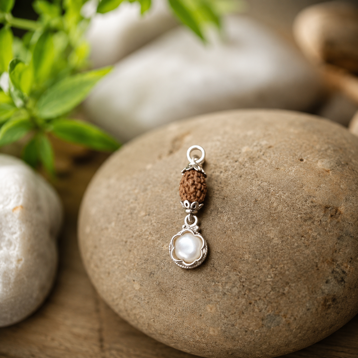 Karak Rashi Rudraksha + Stone Pendant thumbnail 2