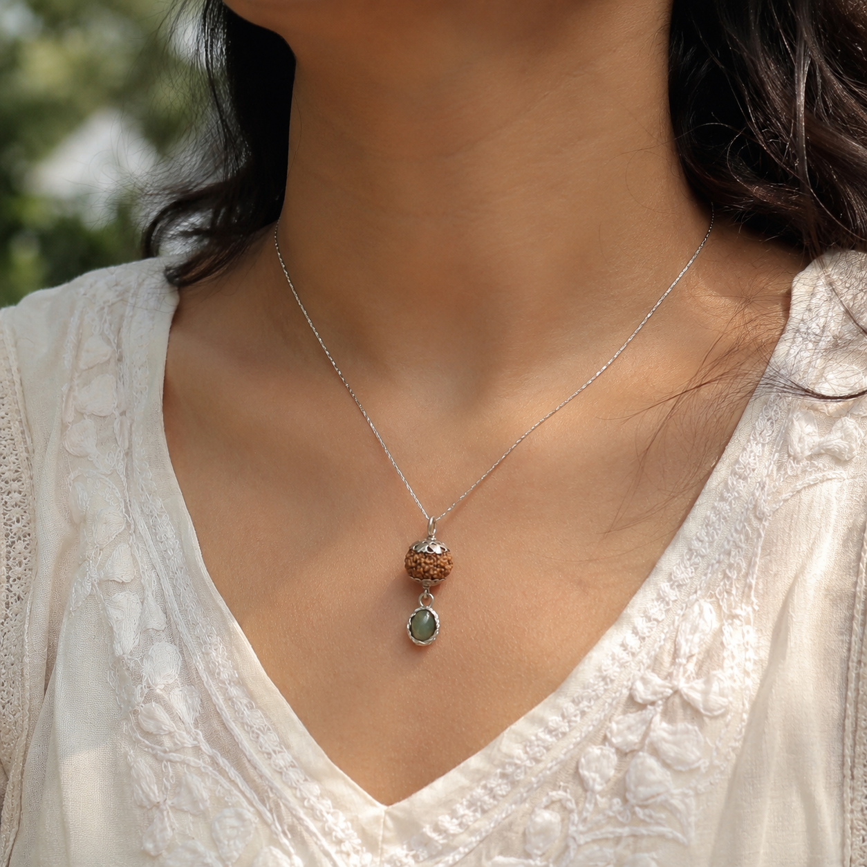 Ketu Dosh Nivaran Rudraksha + Stone Pendant thumbnail 3