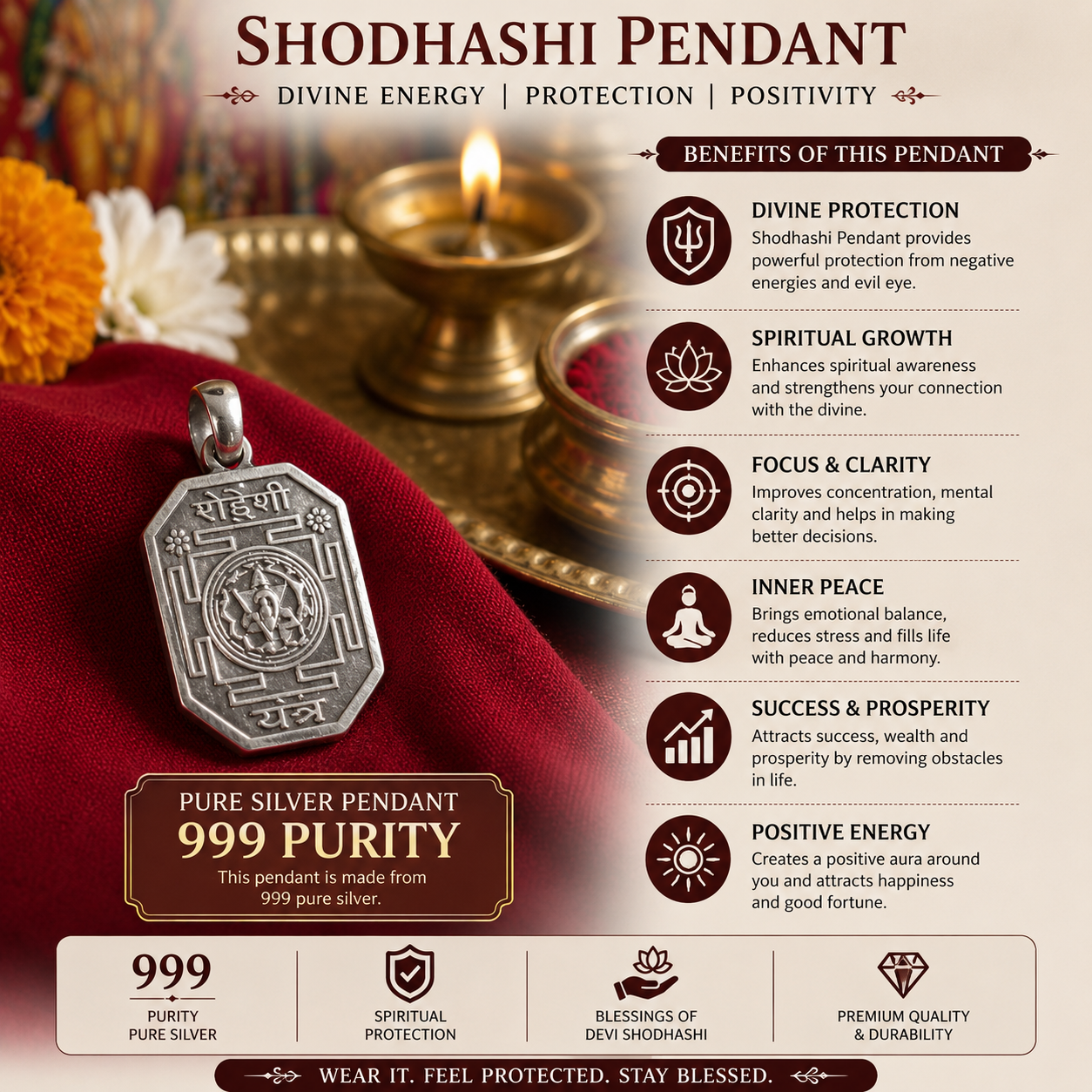 Shodashi (Tripura Sundari) Yantra Pendant thumbnail 4