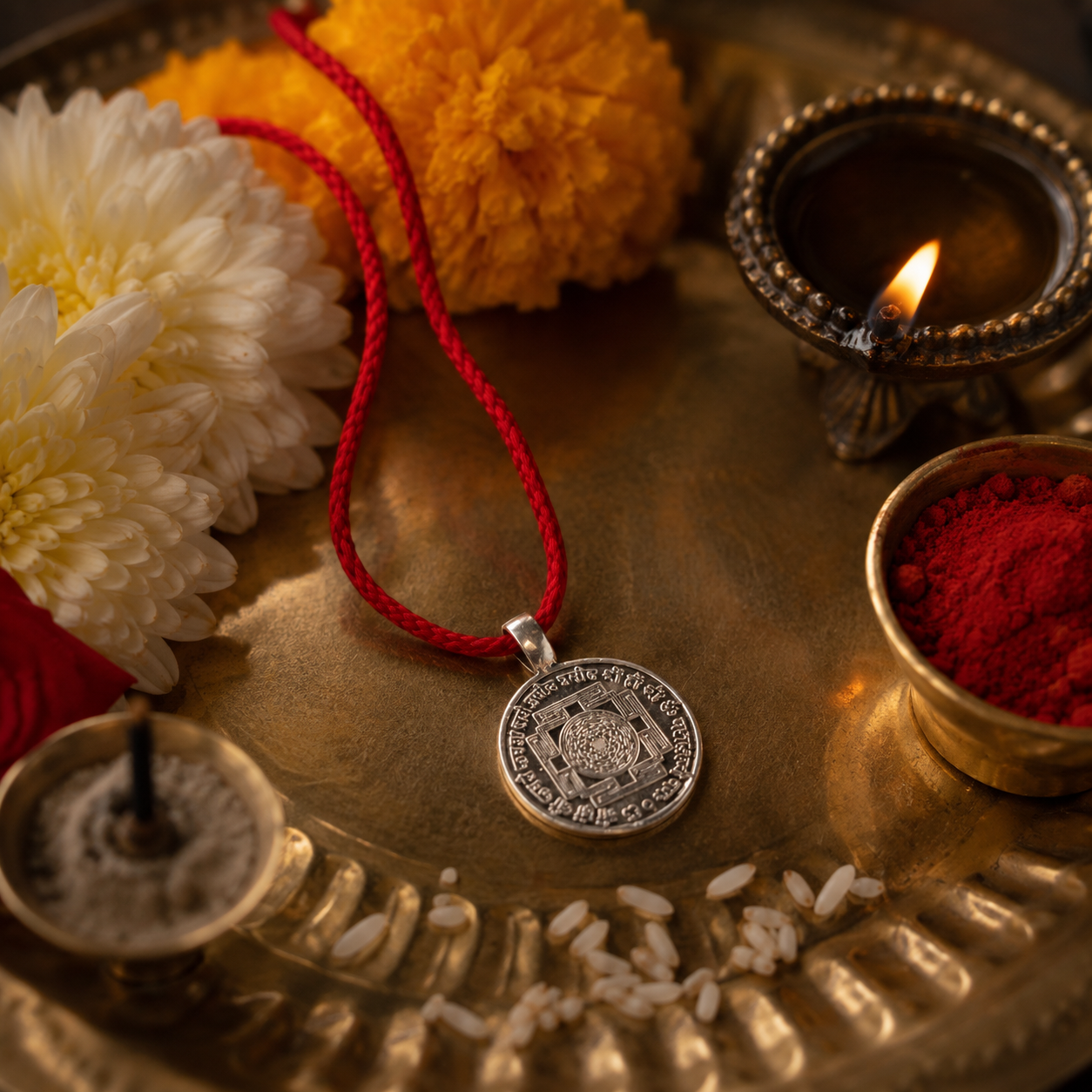 Mesh Rashi Durga Bissa Silver Pendant thumbnail 2