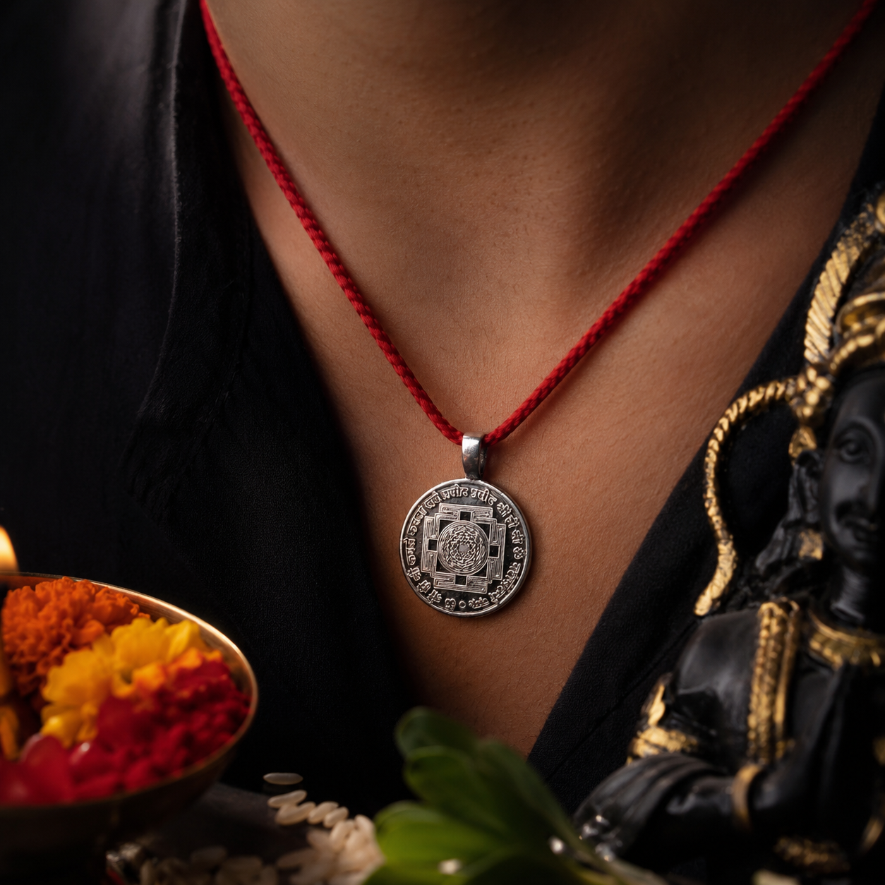 Mesh Rashi Durga Bissa Silver Pendant thumbnail 3
