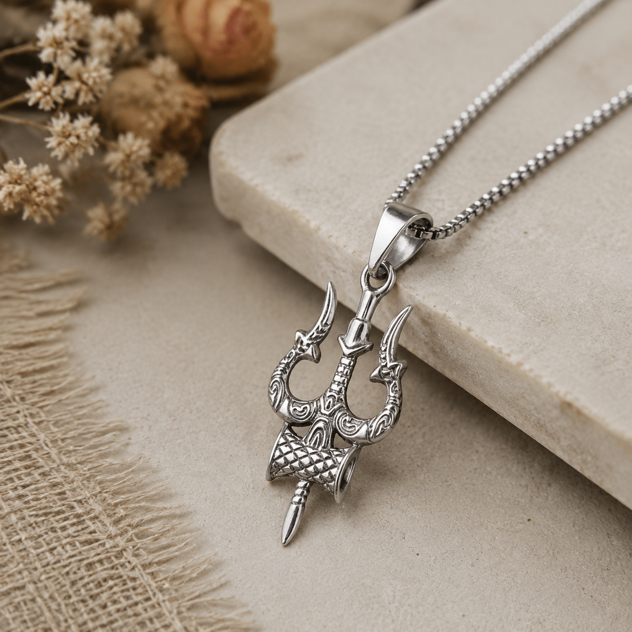 Shiv Trishul Damaru Pendant thumbnail 2