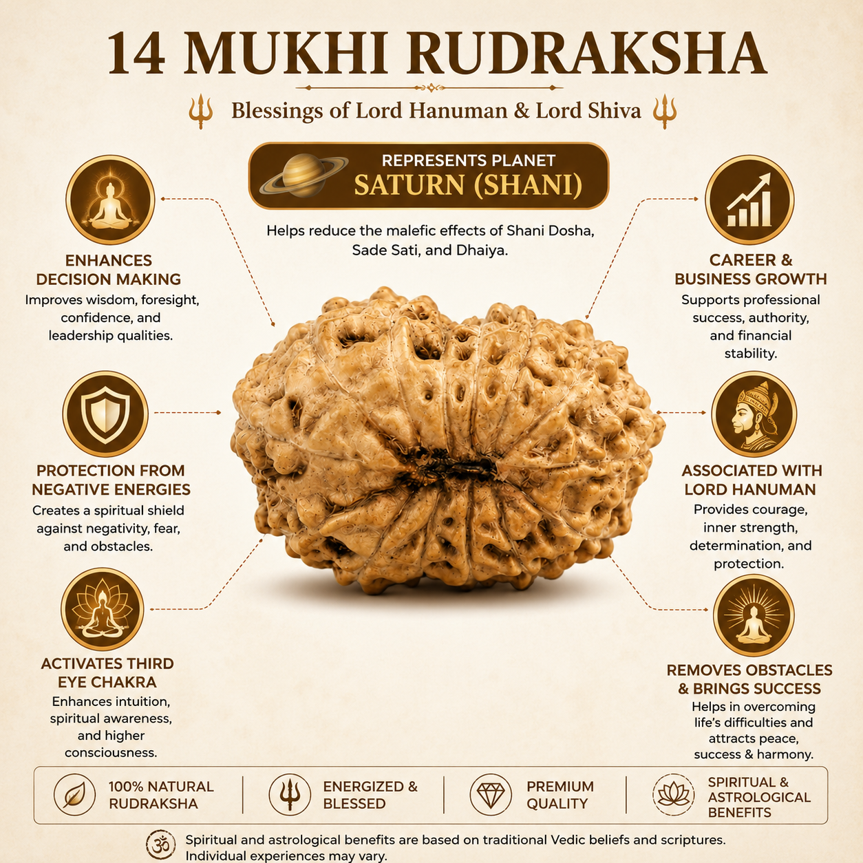 14 Mukhi Rudraksha 100% Certified