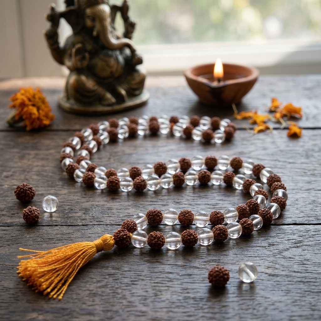 Rudraksha Sphatik Mala thumbnail 4