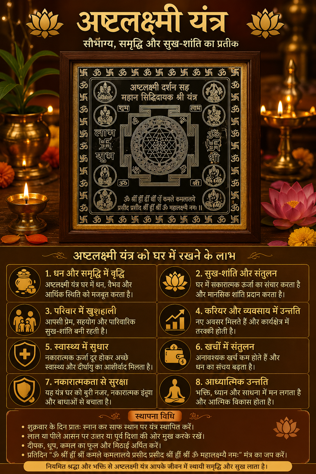 Silver Ashtalakshmi Yantra thumbnail 3