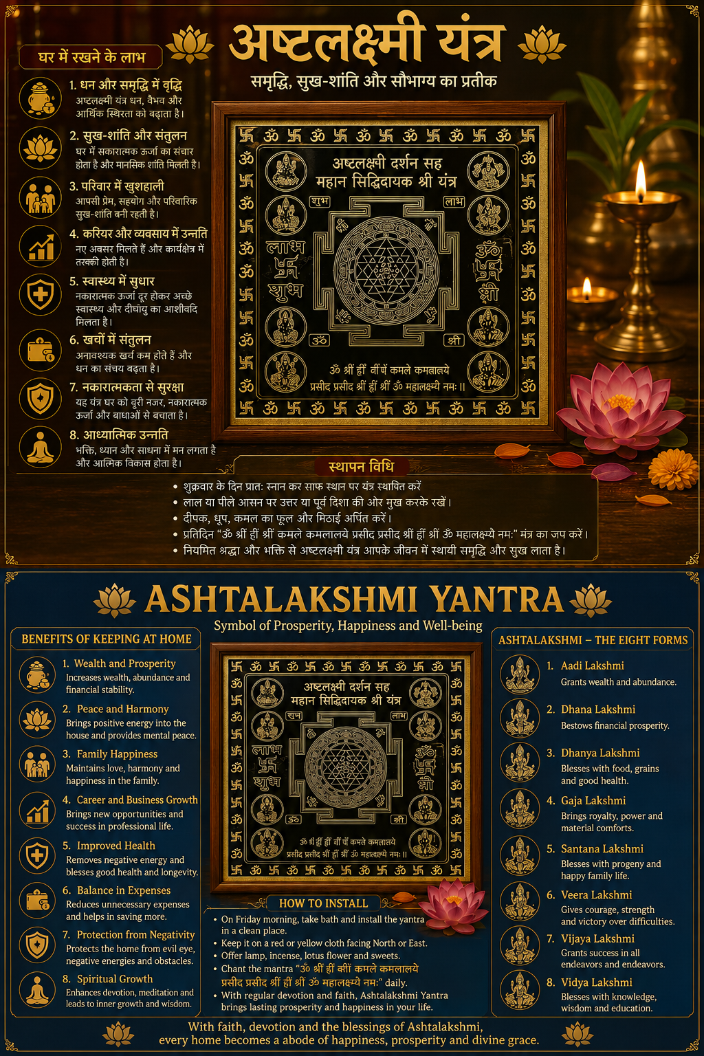 Silver Ashtalakshmi Yantra thumbnail 4