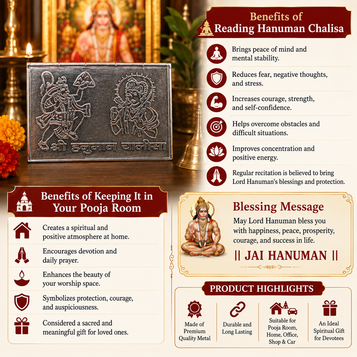 Silver Hanuman Chalisha thumbnail 5