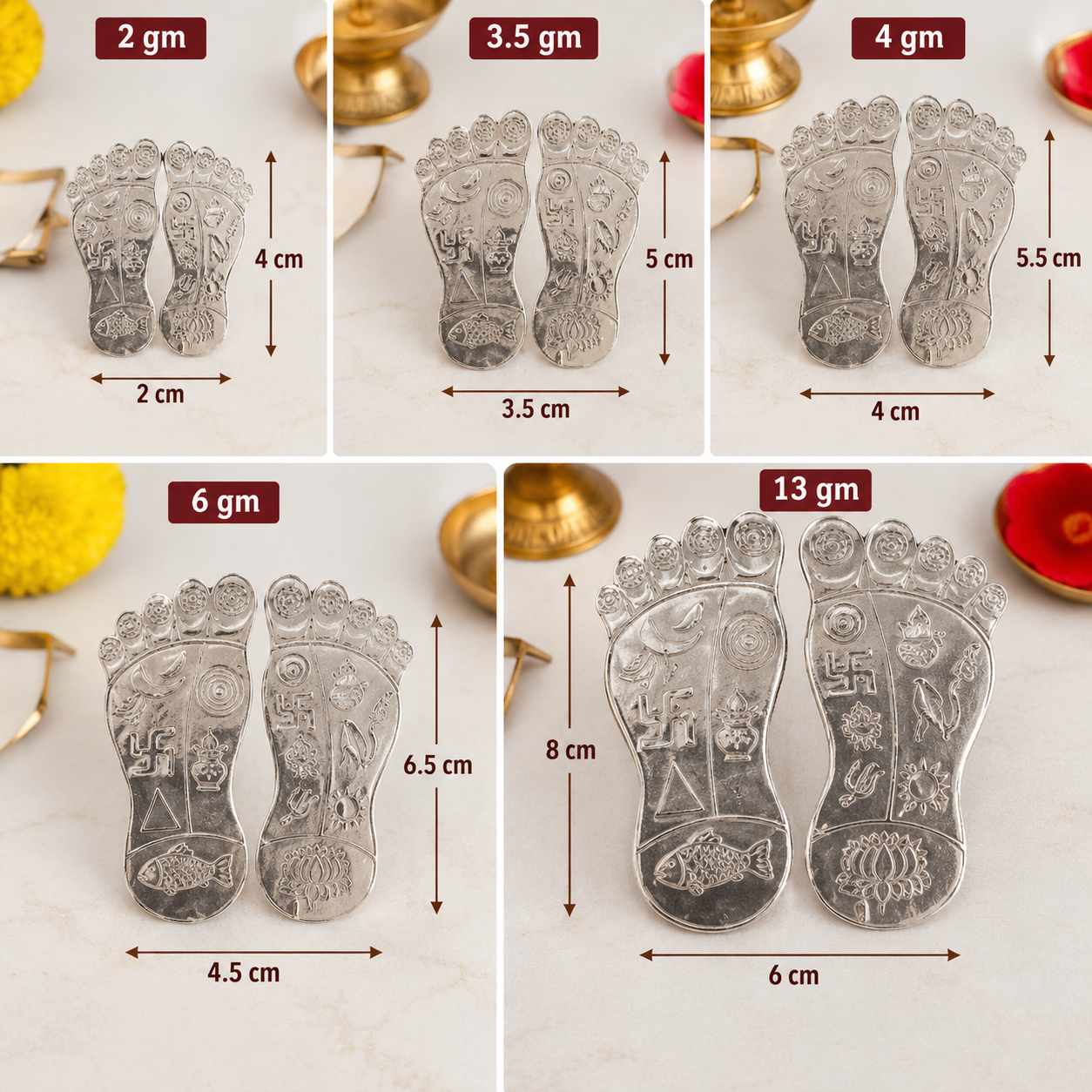 Silver Laxmi Charan Paduka thumbnail 4