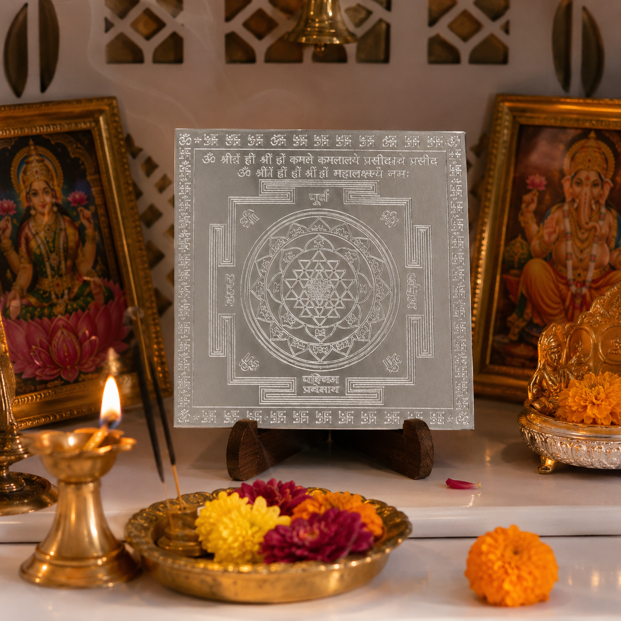 Silver Shree Yantra Pendant thumbnail 3