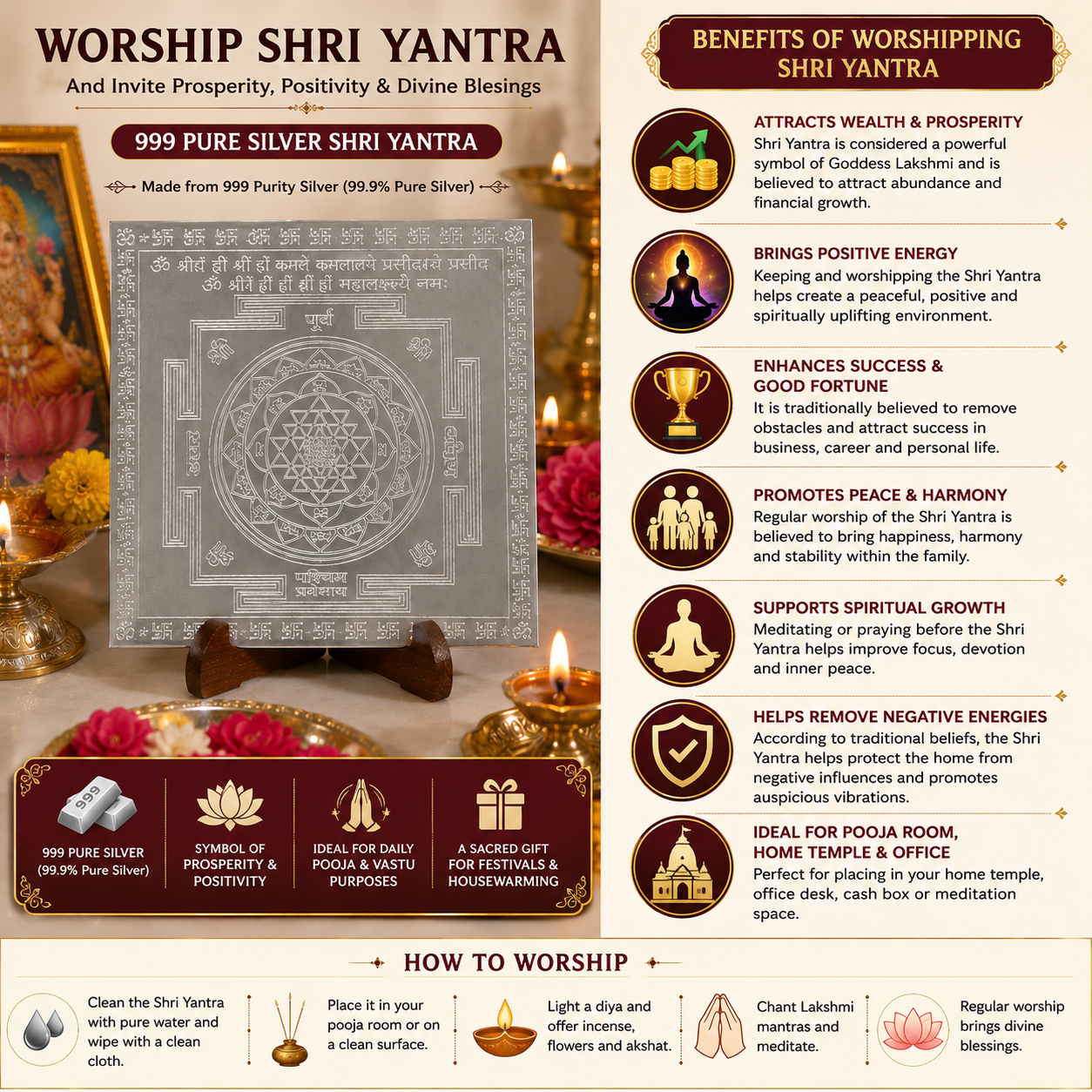 Silver Shree Yantra Pendant thumbnail 4