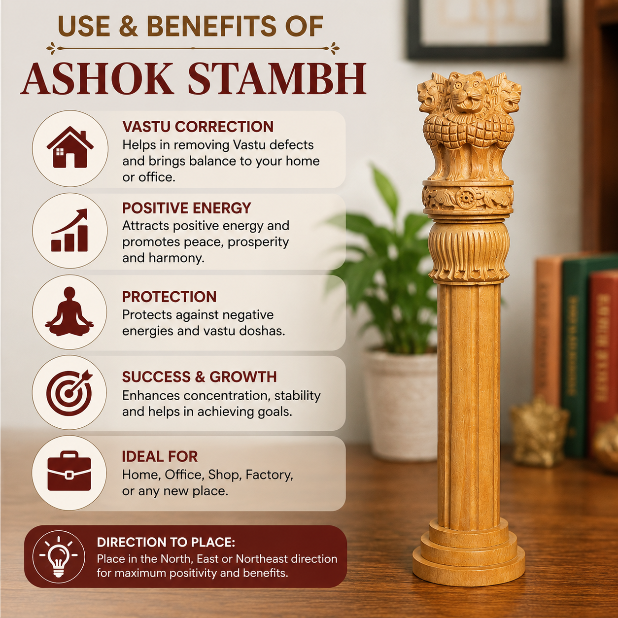 Ashoka Pillar (Marble Replica) thumbnail 2