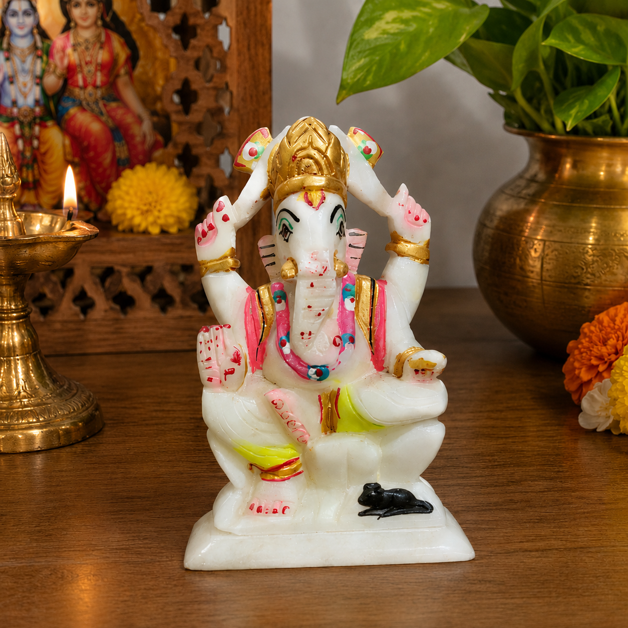 Marble Ganesh Idol (Premium Hand-Carved) thumbnail 2