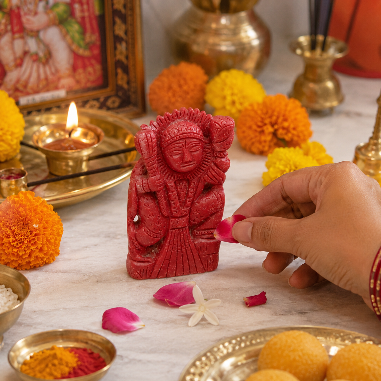 Moonga Hanuman (Coral Hanuman) thumbnail 3