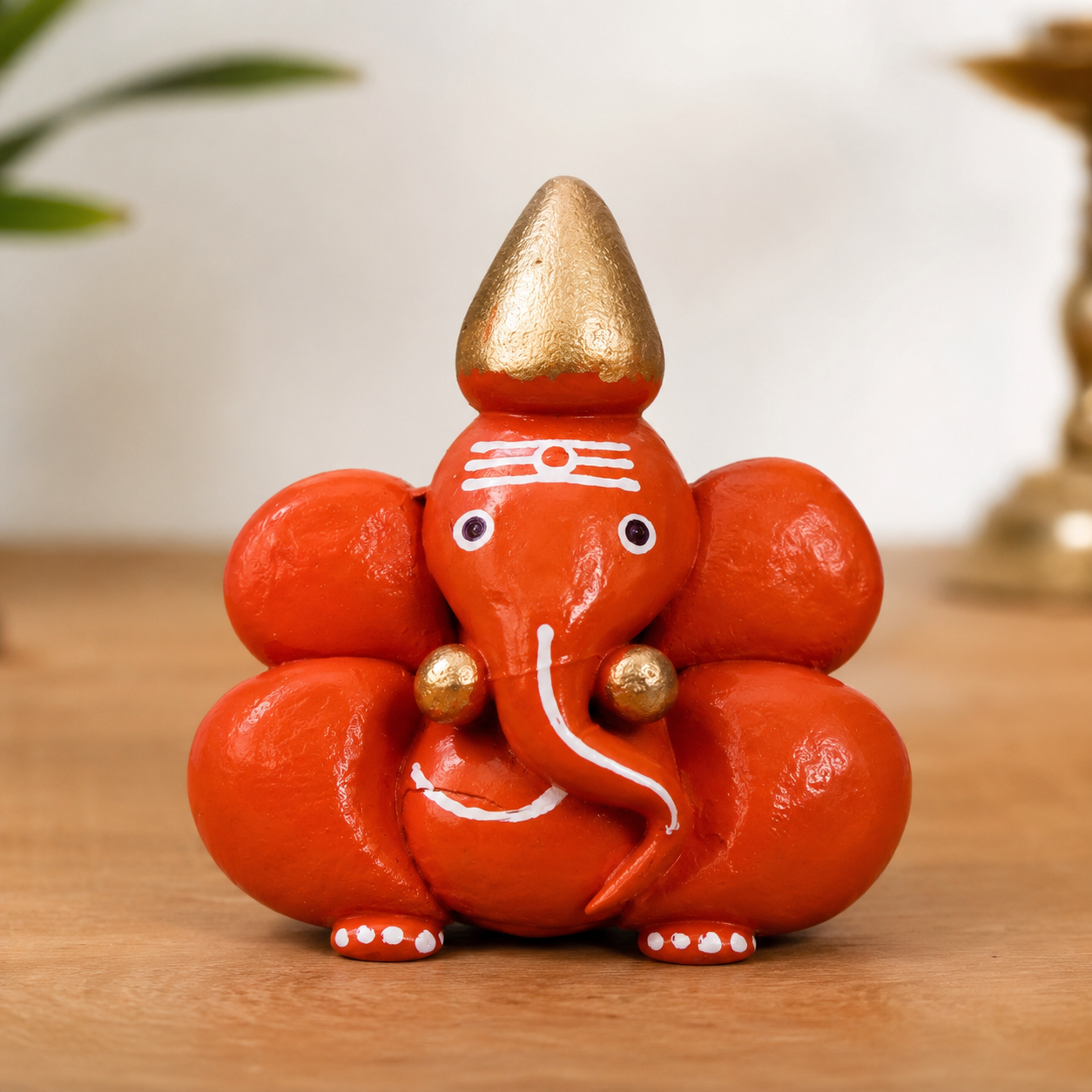 Orange Supari Ganesh (Coral Betel Nut Ganesh)