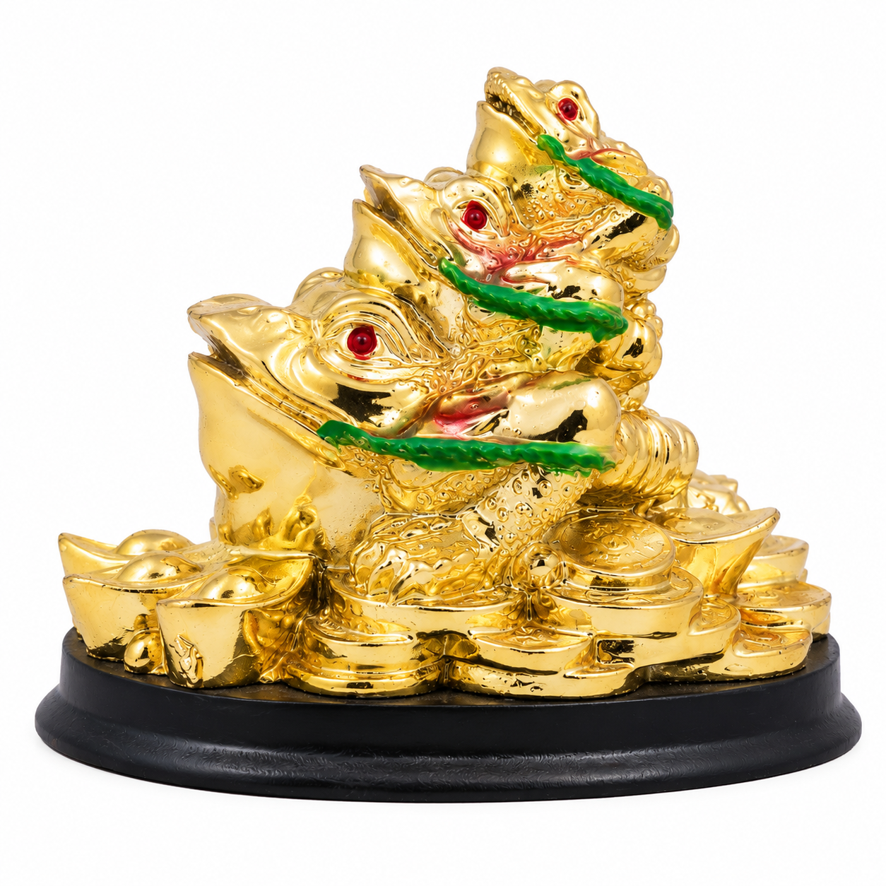 Feng Shui Triple Frog Family
