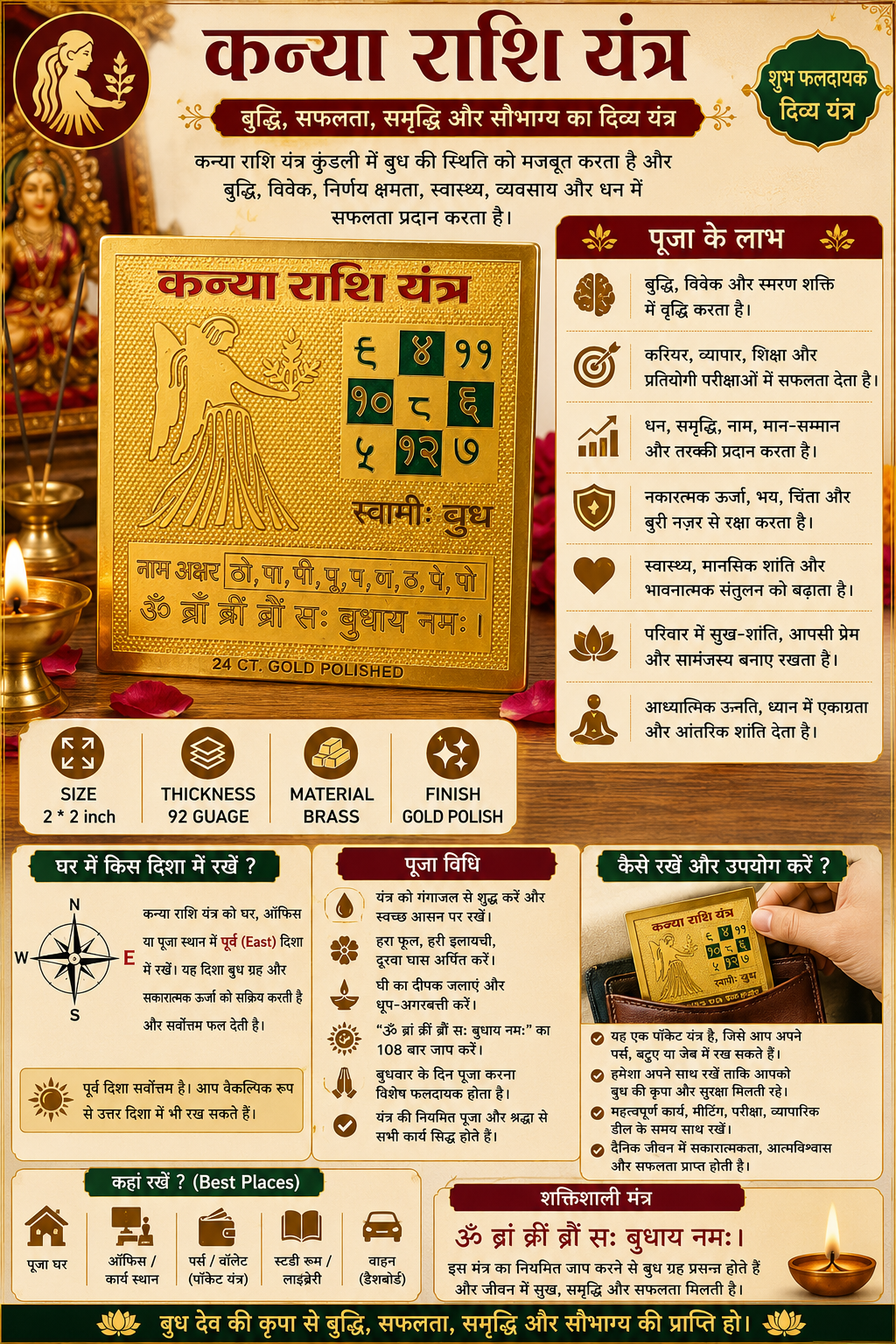 Kanya Rashi 2x2 Yantra thumbnail 3