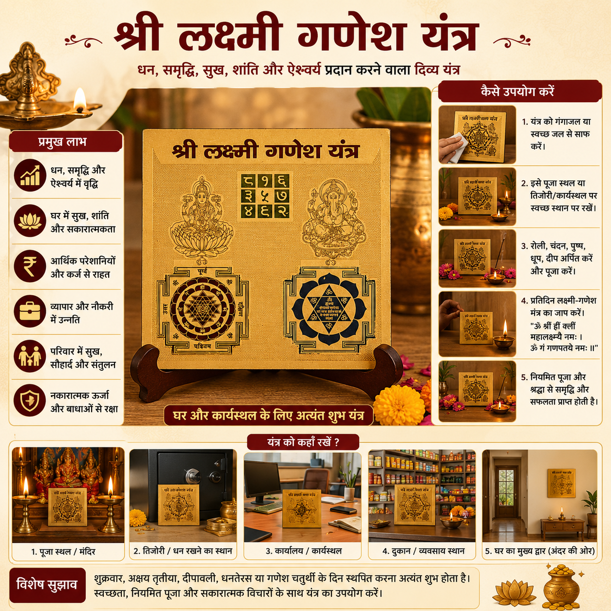 Laxmi Ganesh 3x3 Yantra thumbnail 3