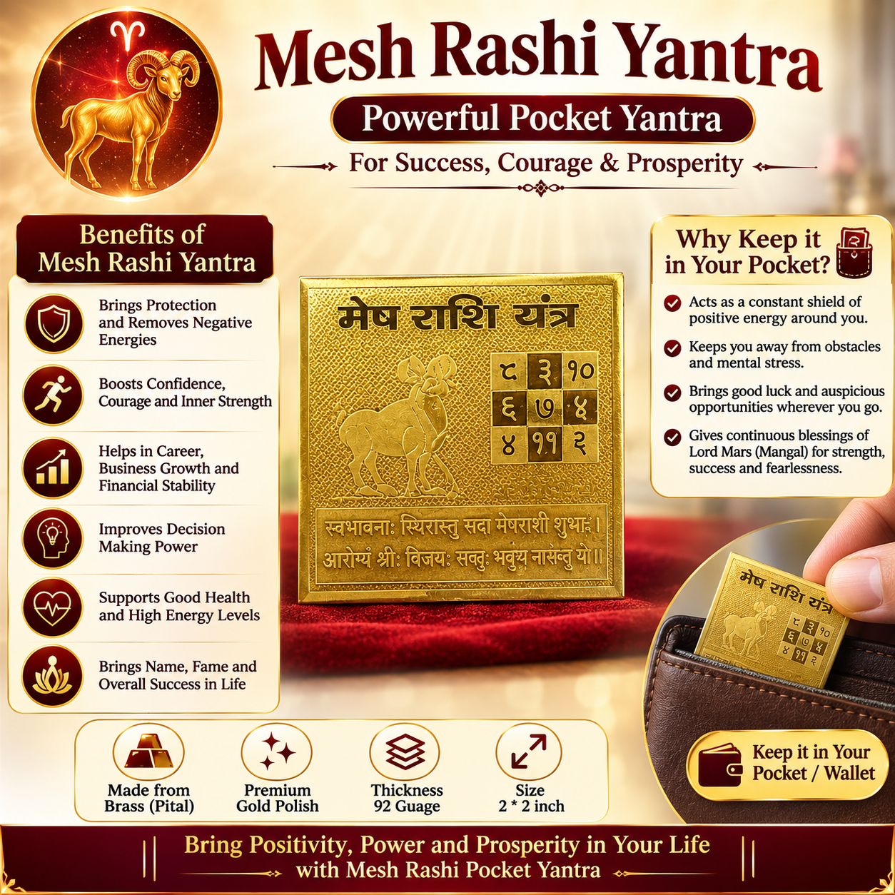 Mesh Rashi 2x2 Yantra thumbnail 4