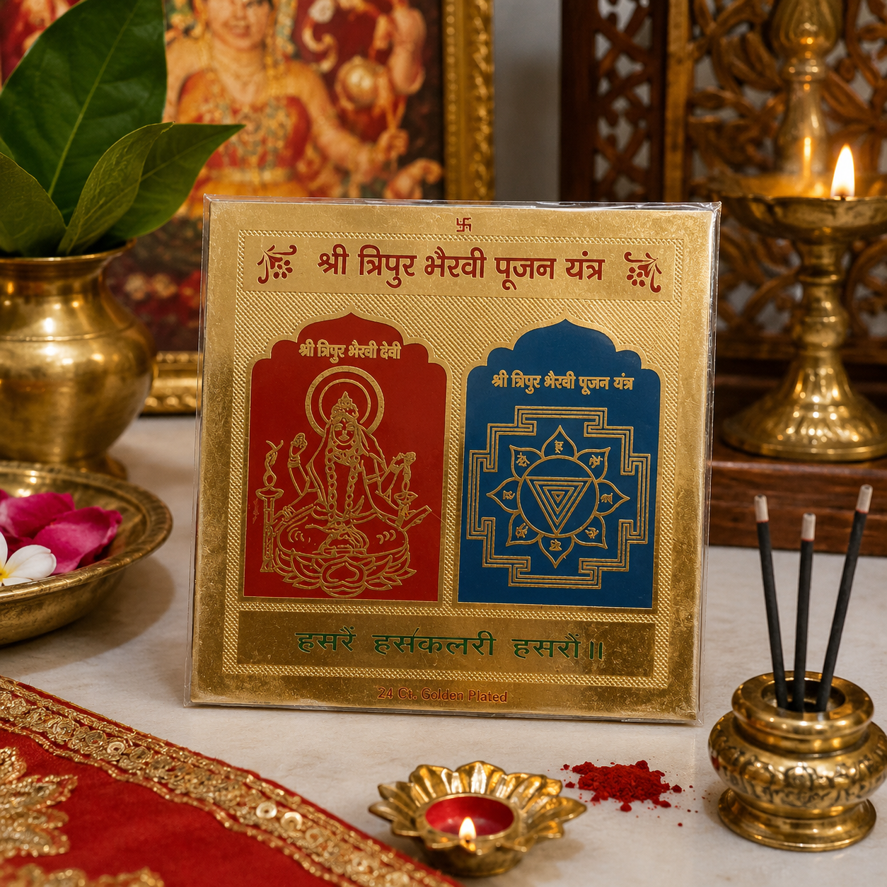 Tripur Bhairavi Pujan 3x3 Yantra