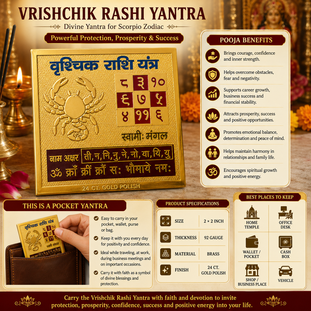 Vrishchik Rashi 2x2 Yantra thumbnail 4